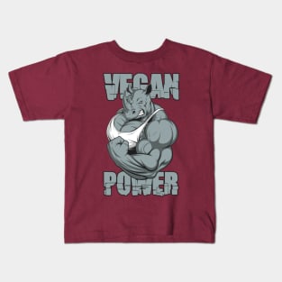 Vegan Power Rhino Kids T-Shirt